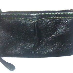 Dooney & Bourke Large Black Pleated Leather Wristlet or Purse